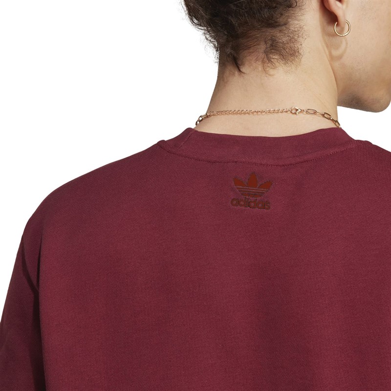 adidas Originals Mens Archive Graphic Crew Sweatshirt Shadow Red