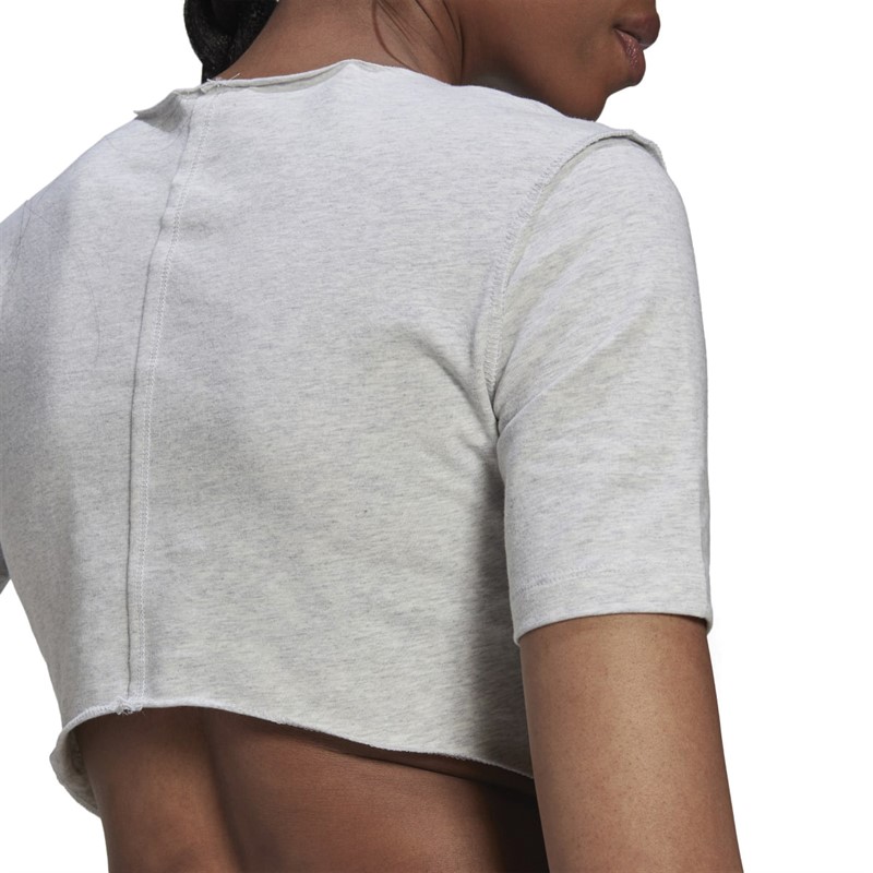 adidas Originals Womens Crop Loungewear T-Shirt Light Grey Heather