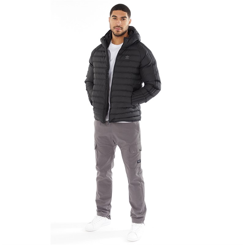 adidas Originals Mens Padded Hooded Jacket Black