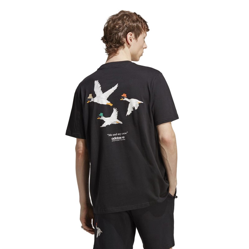 adidas Originals Mens Adventure Graphic Duckies T-Shirt Black
