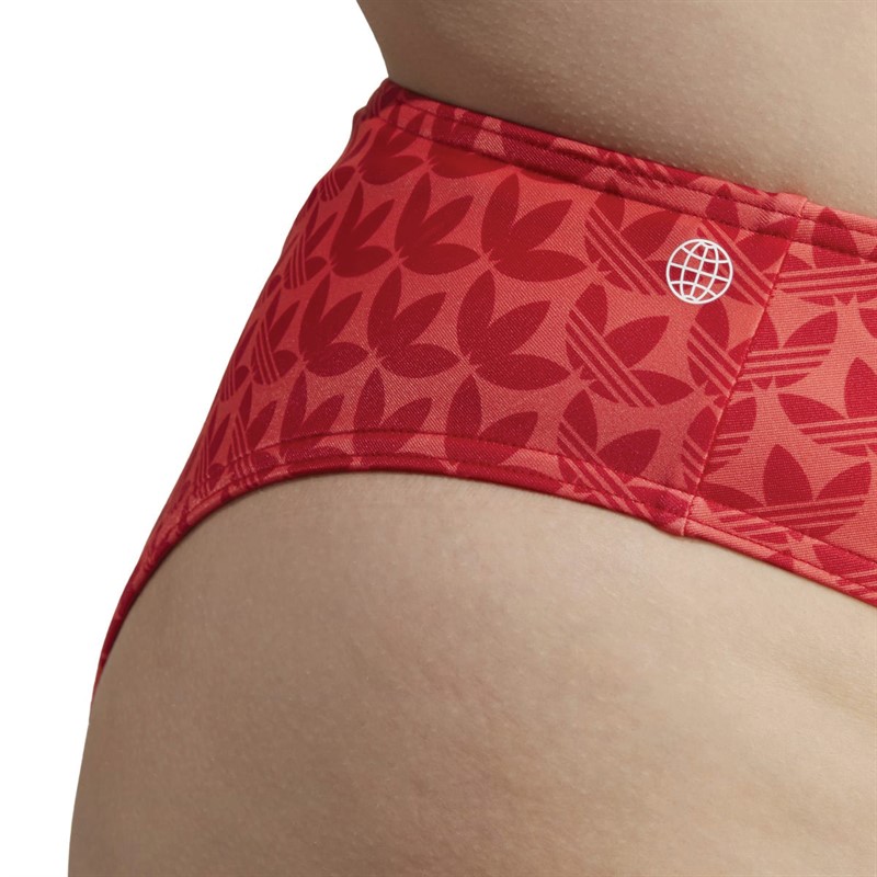 adidas Originals Womens Monogram Bikini Bottoms (Plus Size) Better Scarlett/Bright Red/White