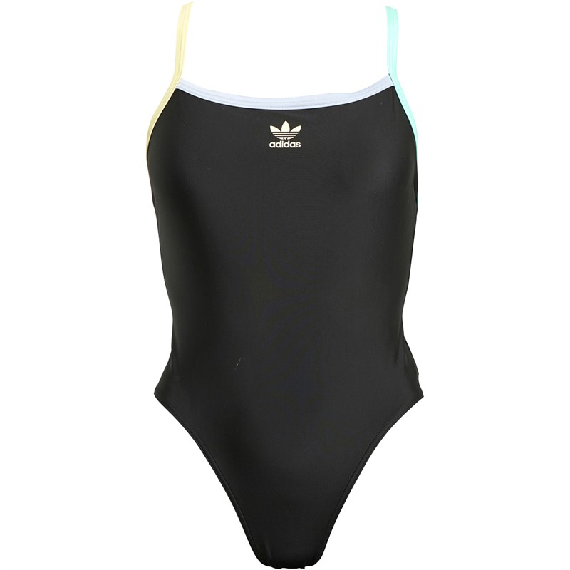 adidas Originals Womens Coney Island Cool Binding Swimsuit Black/Almost Yellow