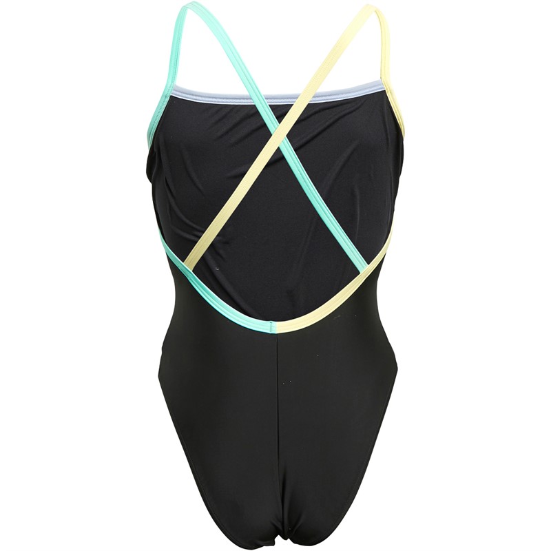 adidas Originals Womens Coney Island Cool Binding Swimsuit Black/Almost Yellow