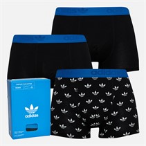 adidas Originals Mens Comfort Flex Cotton Printed Three Pack Trunks Black/Black/Print