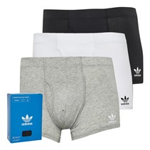 adidas Originals Mens Three Pack Comfort Flex Cotton 3 Stripes Trunks White/Black/Grey