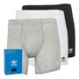 adidas Originals Mens Three Pack Comfort Flex Cotton 3 Stripes Boxers White/Black/Grey