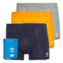 adidas Originals Herre 3-pak Komfort Flex Bomuld Tre Striber Trunks Grå/Gul/Blå