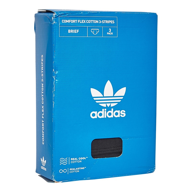 adidas Originals Heren Drie Pack Comfortabel Katoenen Onderbroeken Zwart