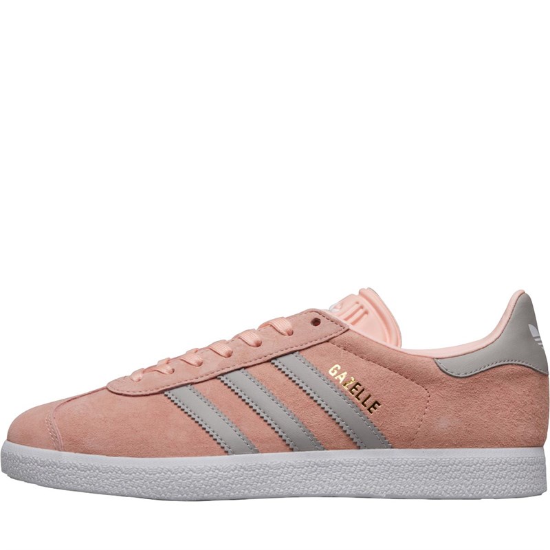 adidas Originals Womens Gazelle Trainers Haze CoralClear GraniteFootwear White adidas Originals Womens Gazelle Trainers Haze CoralClear GraniteFootwear White