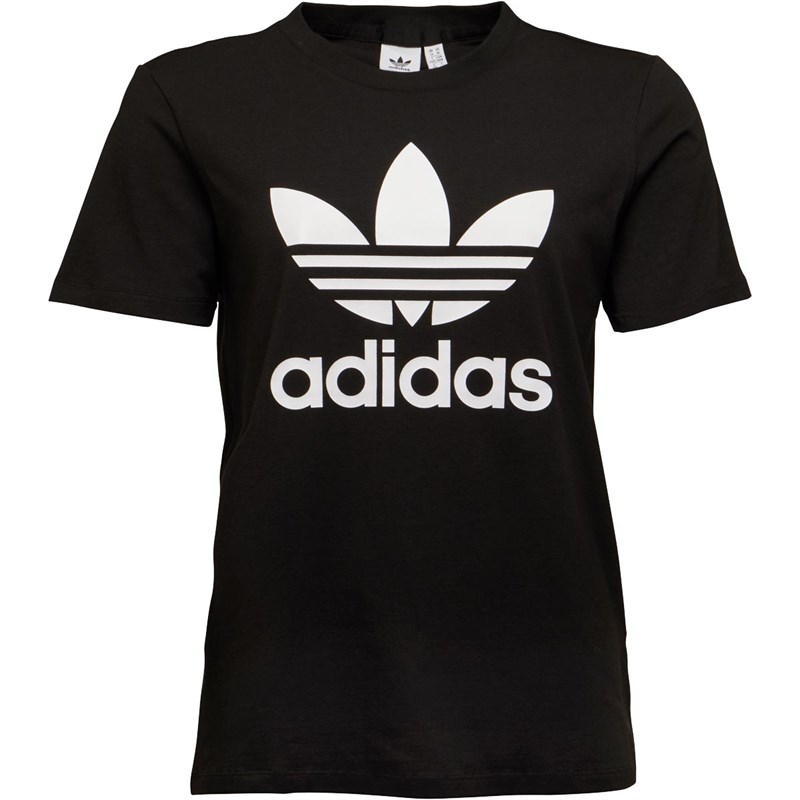 adidas Originals Womens Trefoil T Shirt BlackWhite adidas Originals Womens Trefoil T Shirt BlackWhite