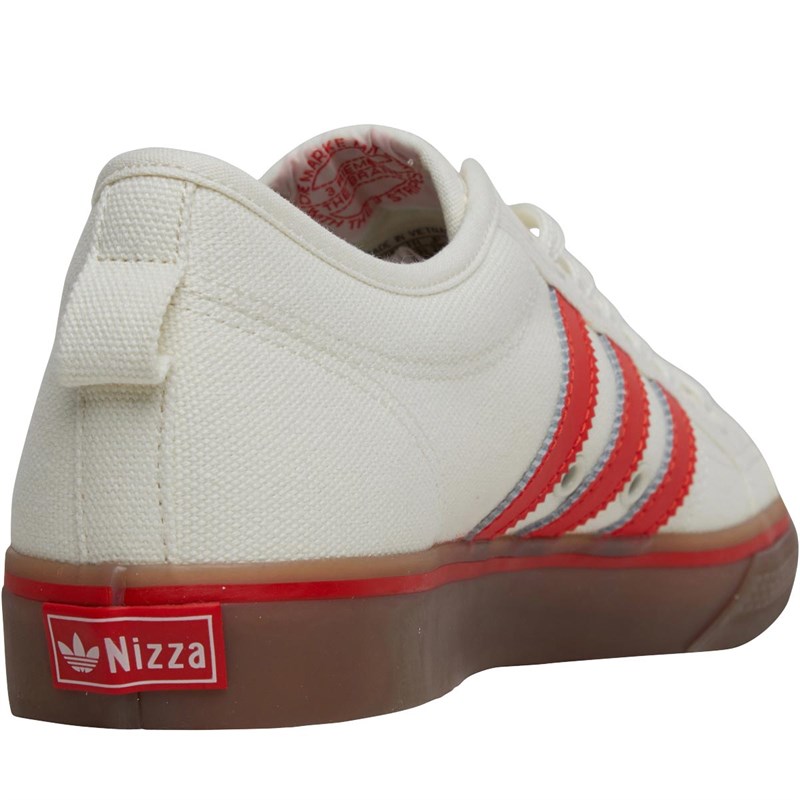 Buy adidas Originals Mens Nizza Trainers Off White/Core Red/Gum 4
