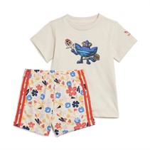 adidas Originals T-shirt og shorts sæt til baby Piger blomstermønster Wonder White