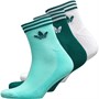 adidas Originals Three Pack Trefoil Half Cushioned Ankle Socks Core Green/White/Clear Mint