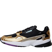 ladies black and gold trainers