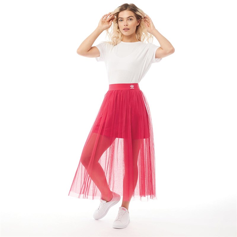 Buy adidas Originals Womens 3 Stripes Tulle Sheer Skirt Energy Pink