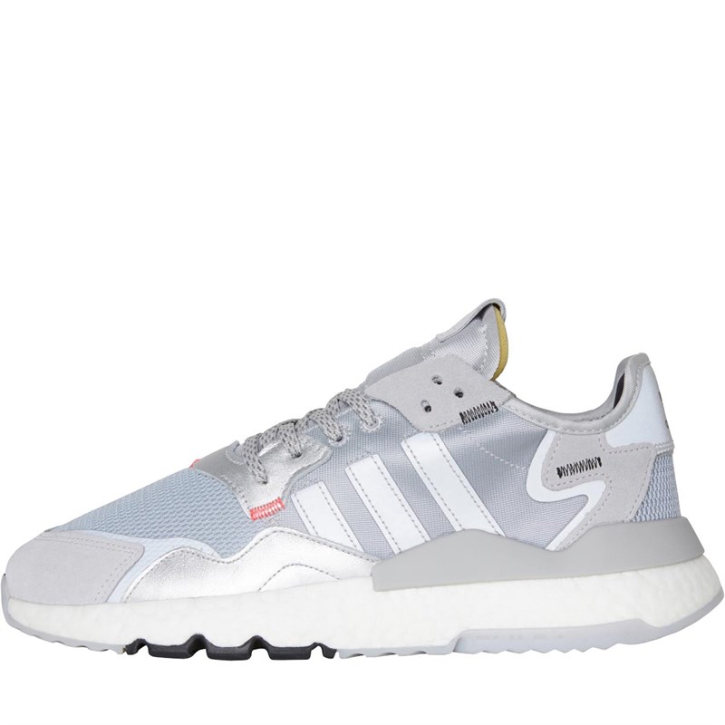 Buy adidas Originals Mens Nite Joggers Trainers Silver Metallic