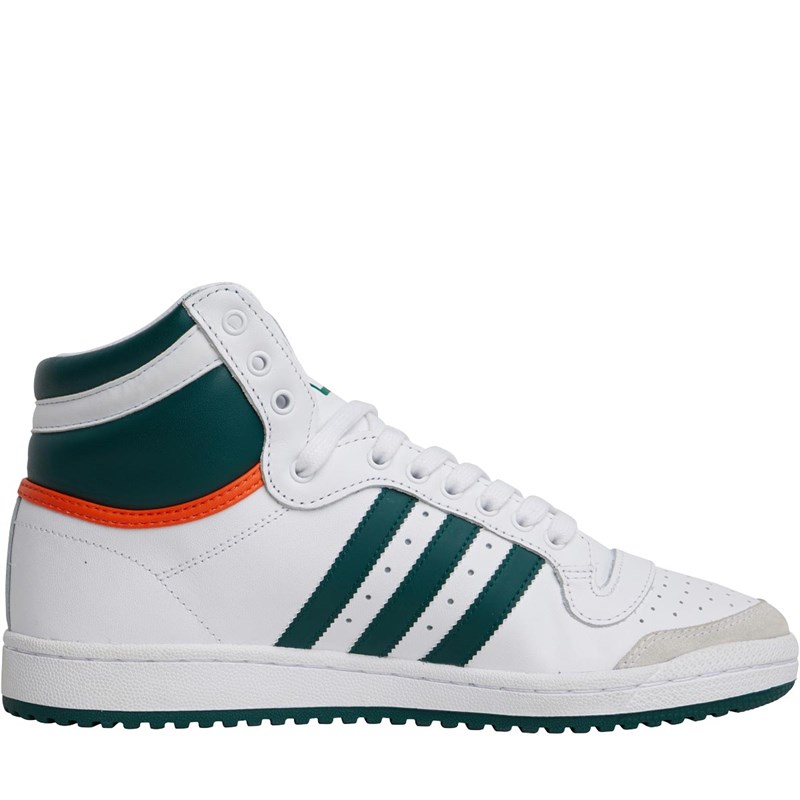 Buy adidas Originals Mens Top Ten Hi Shoes Footwear White/Collegiate Green/Orange