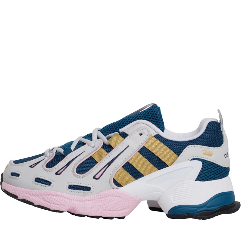 Buy adidas Originals Womens Eqt Gazelle Trainers Tech Mint Gold Metallic True Pink