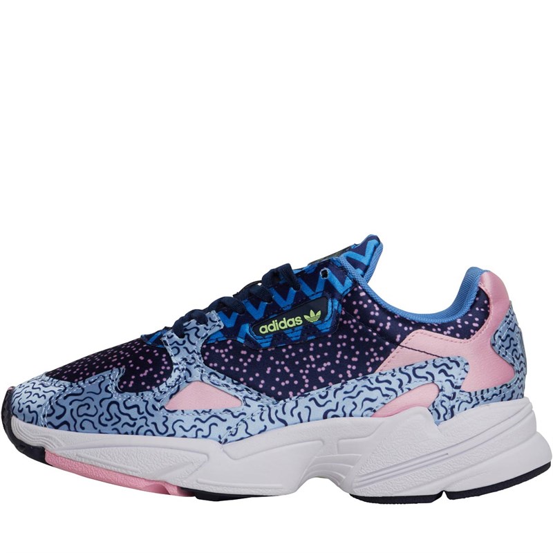 adidas Originals Womens Falcon Trainers Collegiate Navy/Glow Blue/True Pink