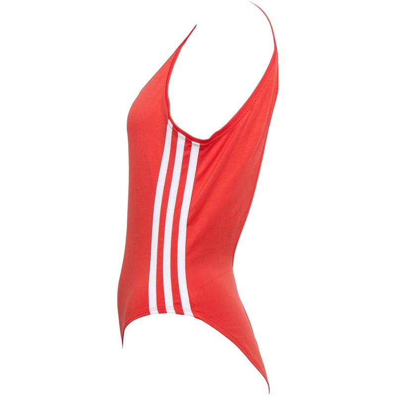 Buy adidas Originals Womens 3 Stripes Cotton Bodysuit Lush Red White