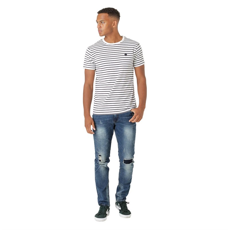 Marcus Herren Men Cutler Ripped 2163 Schmale Passform Jeans Blau