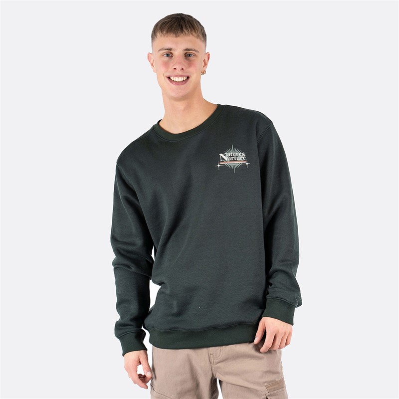 Marcus Herren Colin Print Sweatshirt Tief Grün