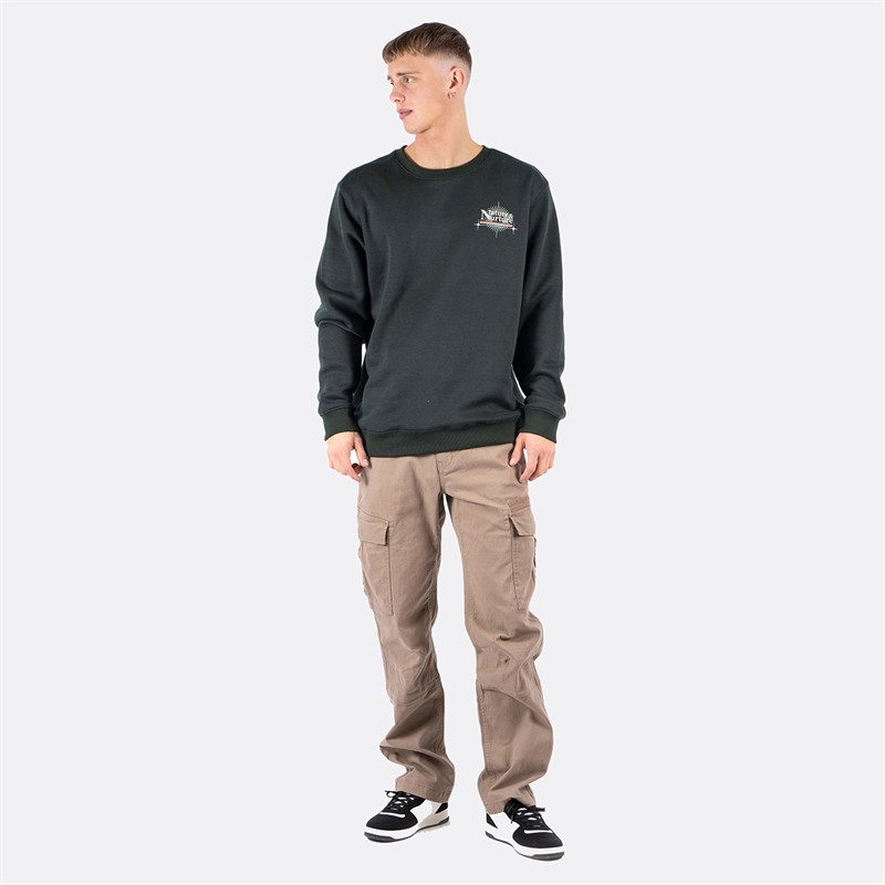 Marcus Herren Colin Print Sweatshirt Tief Grün