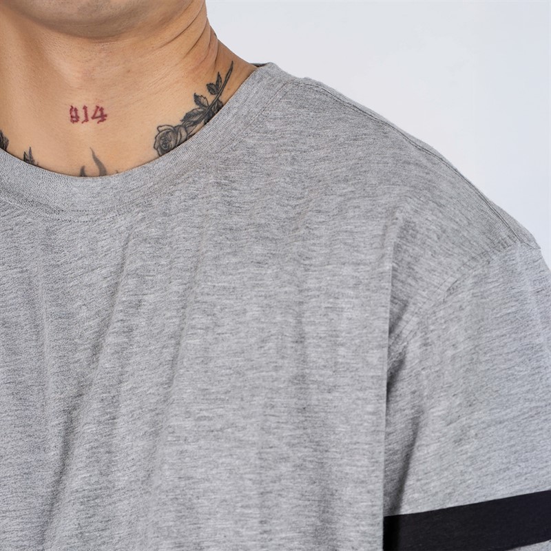 Marcus T-shirt Sly dla niego kolor jasnoszary melanż