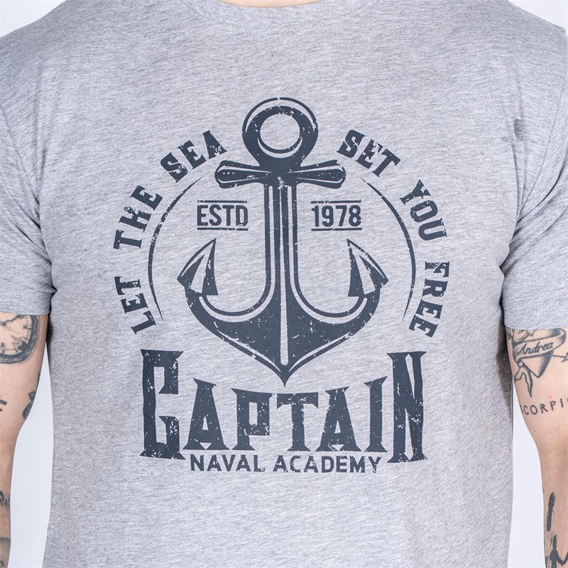 Marcus Herren Koch T Shirt S/Hellgrau Melange S//Light Grey Melange