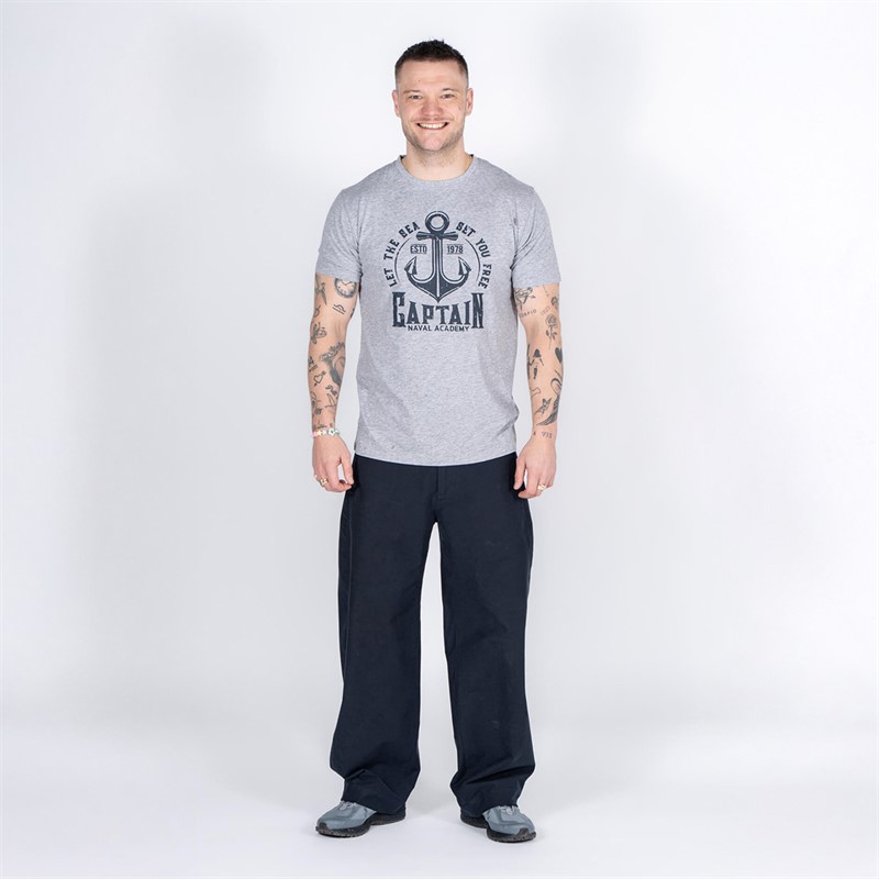 Marcus Herren Koch T Shirt S/Hellgrau Melange S//Light Grey Melange