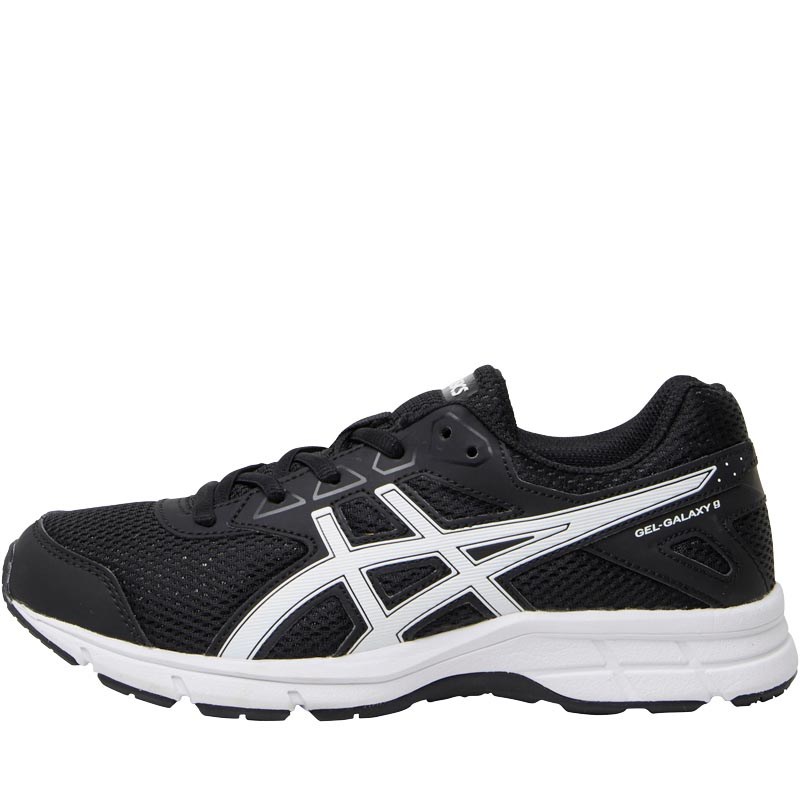 Asics Junior Boys GEL-Galaxy 9 GS Neutral Running Shoes Black/Snow/Black Asics Junior Boys GEL-Galaxy 9 GS Neutral Running Shoes Black/Snow/Black