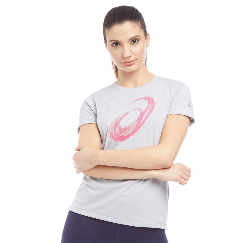 asics t shirt femme gris