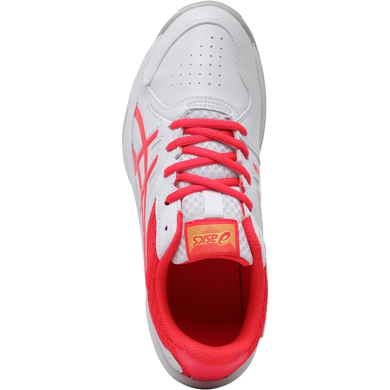 Asics Womens Court Slide Tennis Shoes White/Laser Pink