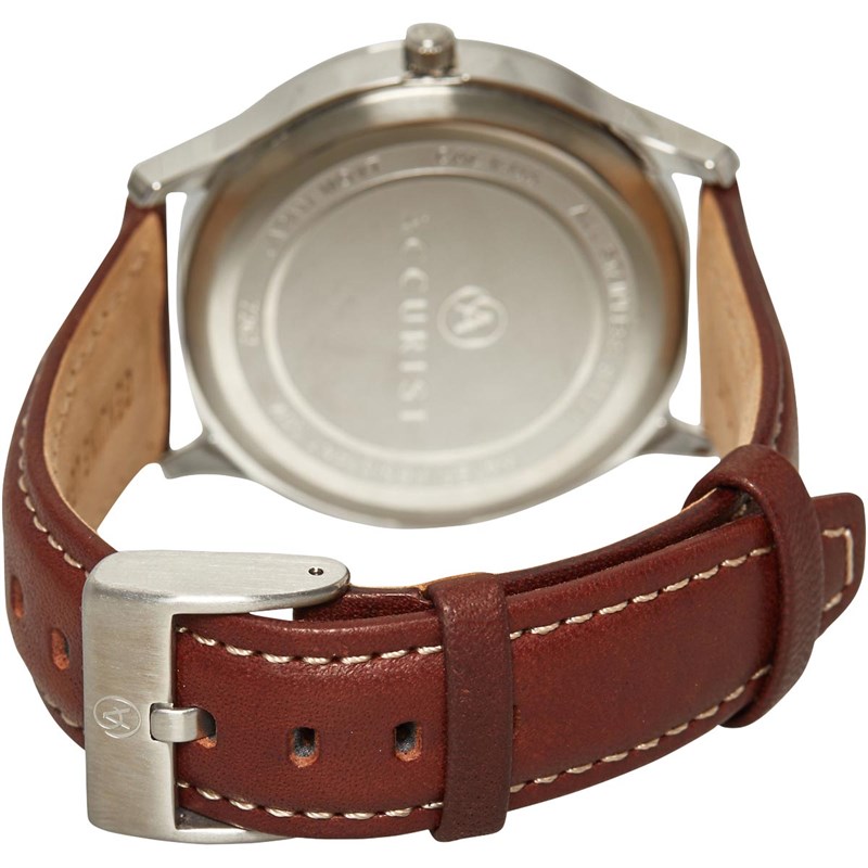 Accurist Mens Brown Leather Strap Watch Blue