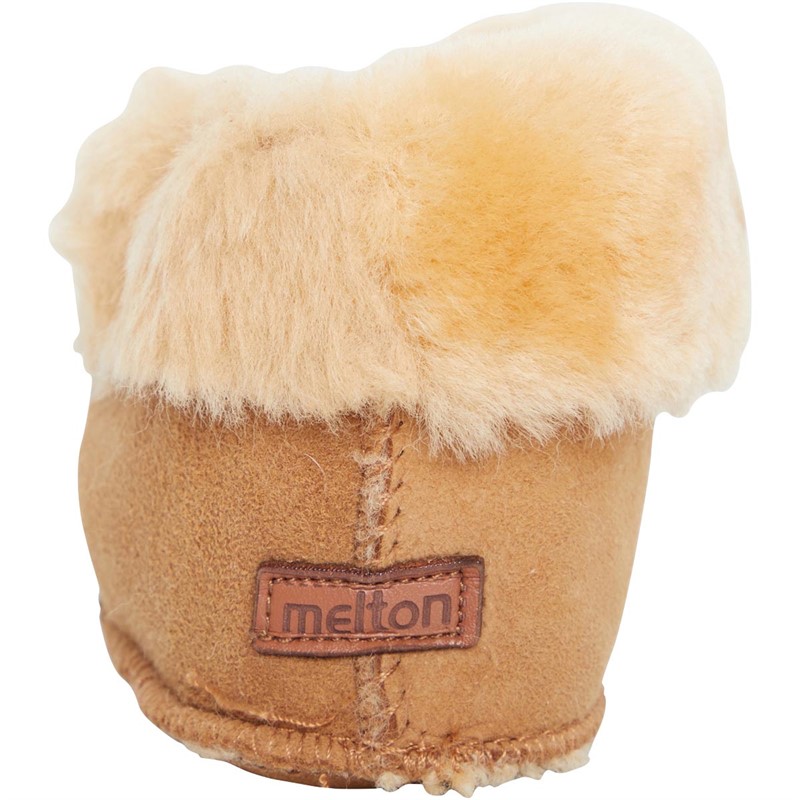 Melton Drenge Lambfur Shoe W. Toggle Babytøj Kamel