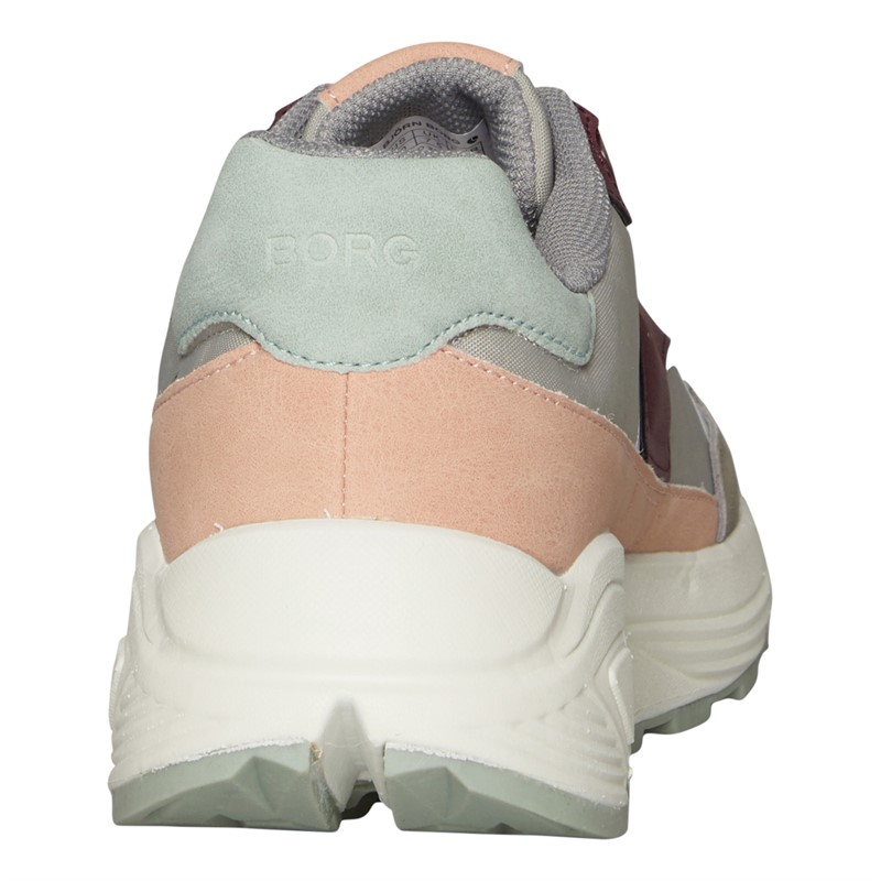 BJORN BORG Baskets Femme R1300 Pas BL Rose/Gris