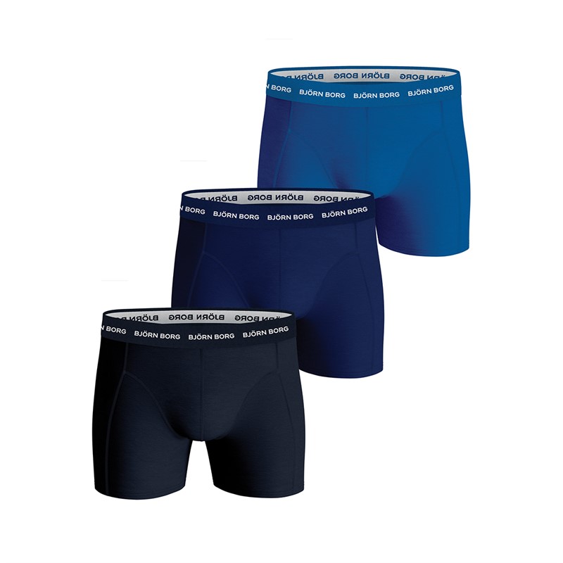 BJORN BORG Heren Drie Pack Boxers Blauw/Blauw/Marine Blauw - Maat XL