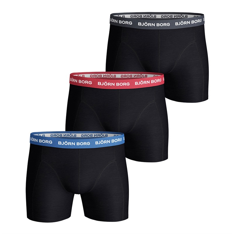 BJORN BORG Heren Drie Pack Boxers Zwart/Zwart/Zwart - Maat M
