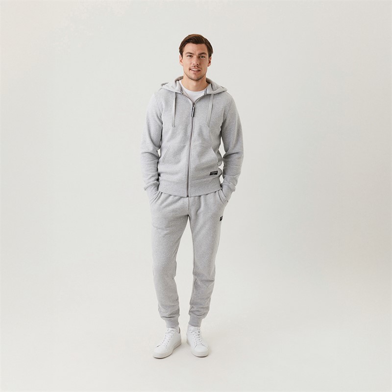 BJORN BORG Herren Hoodie mit zentralem Reissverschluss Hellgrau Melange