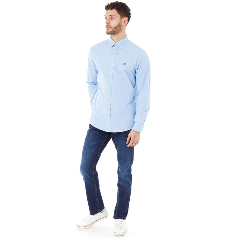 Pre end Herre Pre End Oxford Langærmet shirts Lys Blå