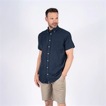Pre end Herren Frey Kurzarmhemd Marineblau