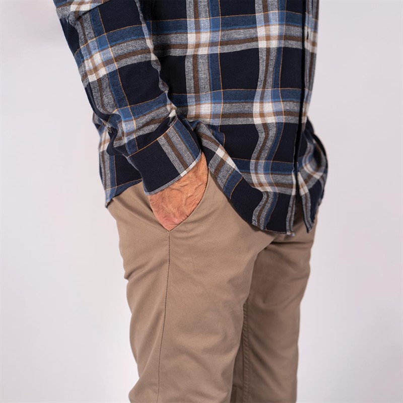 Pre end Herre Pre End Farmer Langærmet shirts Marineblå Ternet