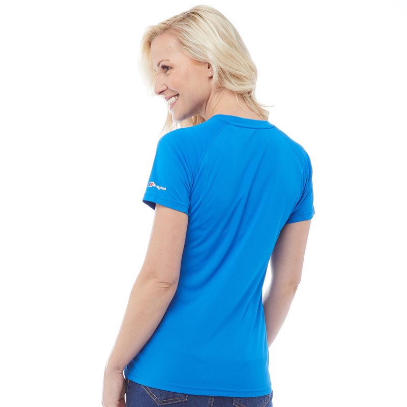 Buy Berghaus Womens Tech Tee Short Sleeve V-Neck Top Sapphire