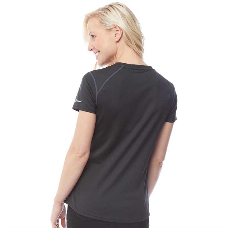 Buy Berghaus Womens Tech Tee 2.0 Base Crew Short Sleeve Top Black