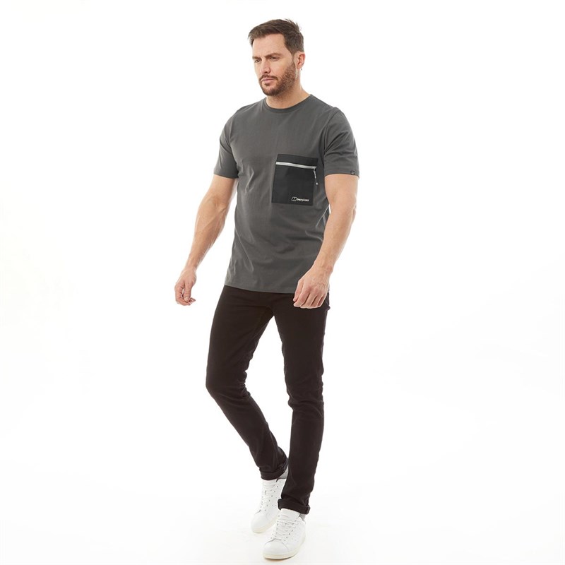 Berghaus Mens Drakestone Pocket T-Shirt Grey/Black