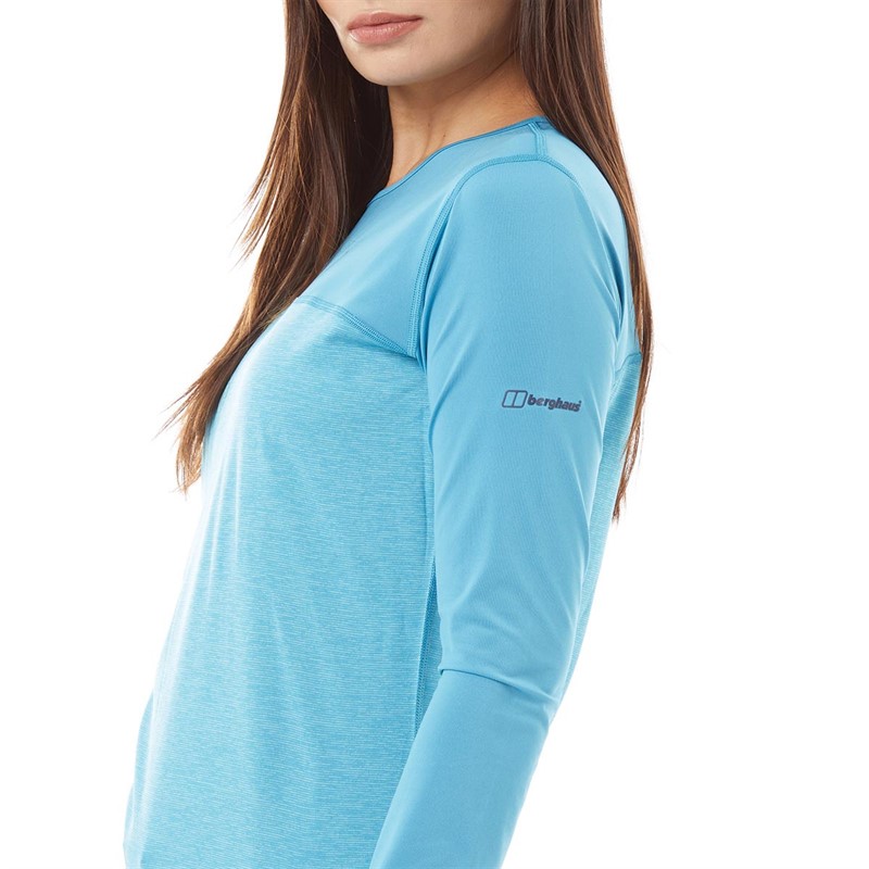 Berghaus Womens Voyager Tech Long Sleeve Top Light Blue/Blue
