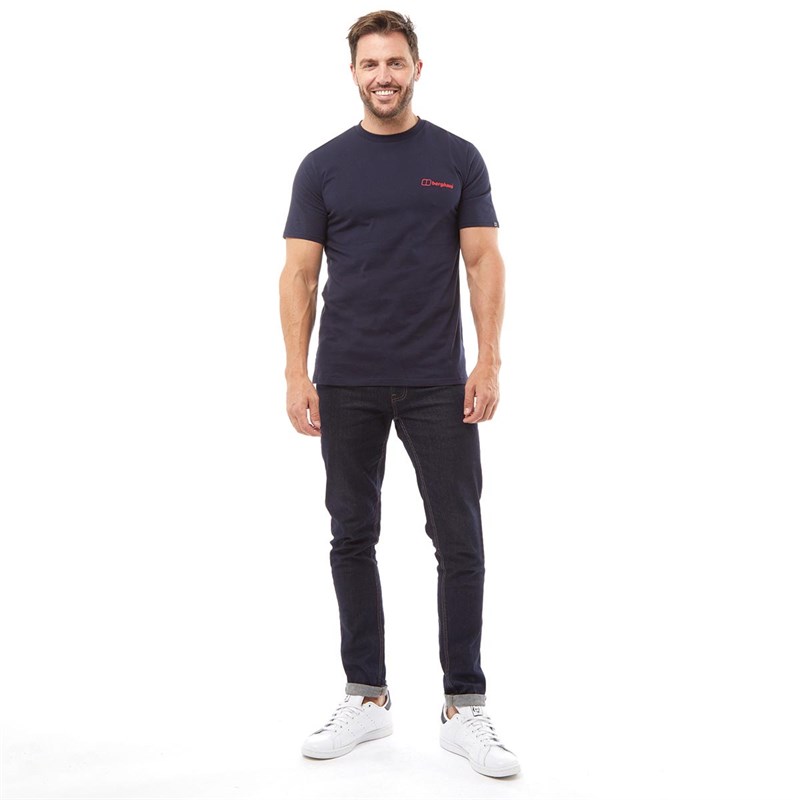 Berghaus Mens Organic Colour Logo T-Shirt Dark Blue/Dark Blue