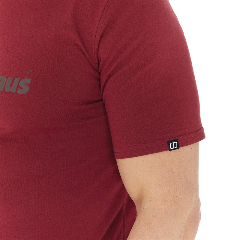 Berghaus Mens Big Color Logo T-Shirt Dark Red/Dark Red