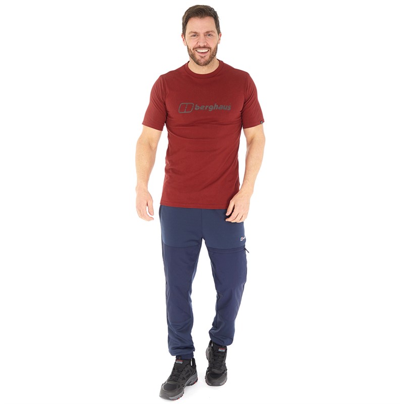 Berghaus Mens Big Color Logo T-Shirt Dark Red/Dark Red