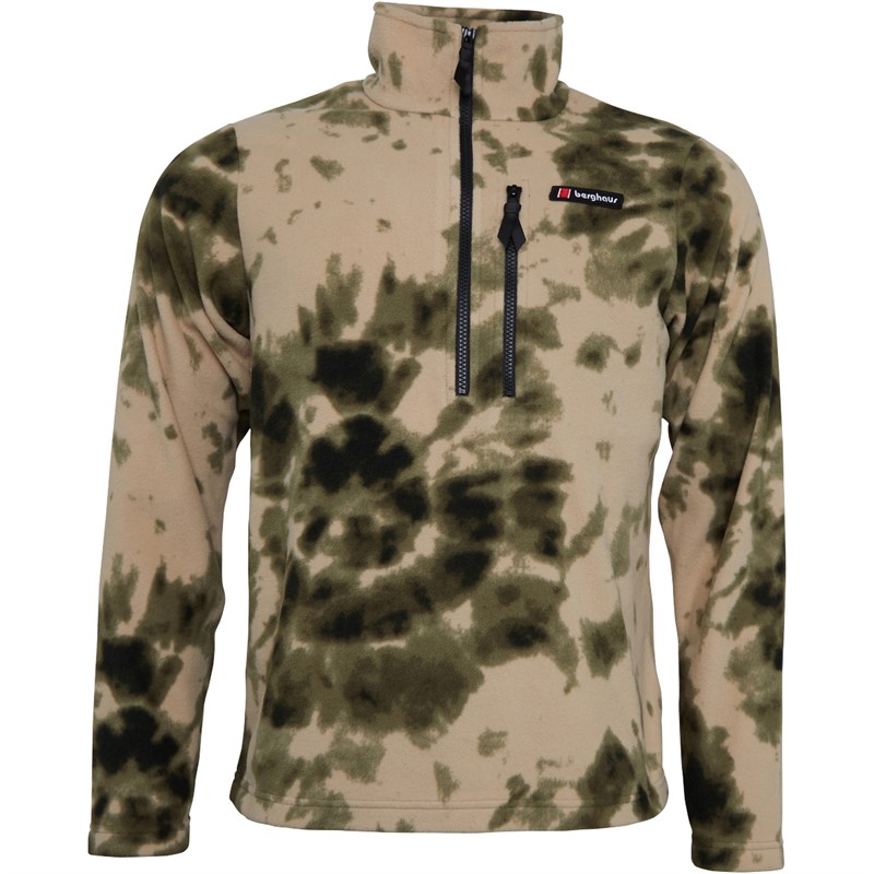 Buy Berghaus Dean Street Prism Print Trango 1 2 Zip Fleece Natural Dark Green